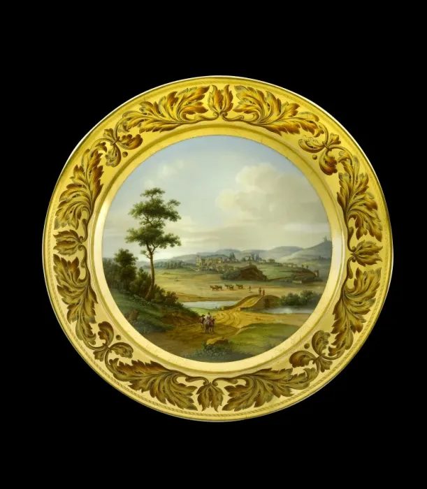 Framed Print : Dessert plate depicting the Lines of Torres Vedras N081173