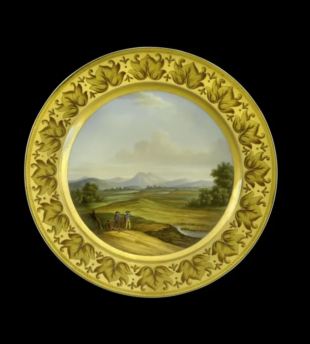 Framed Print : Dessert plate depicting the Lines of Torres Vedras N081178