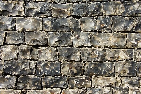 Flint wall DP032016. Detail of flint stone wall