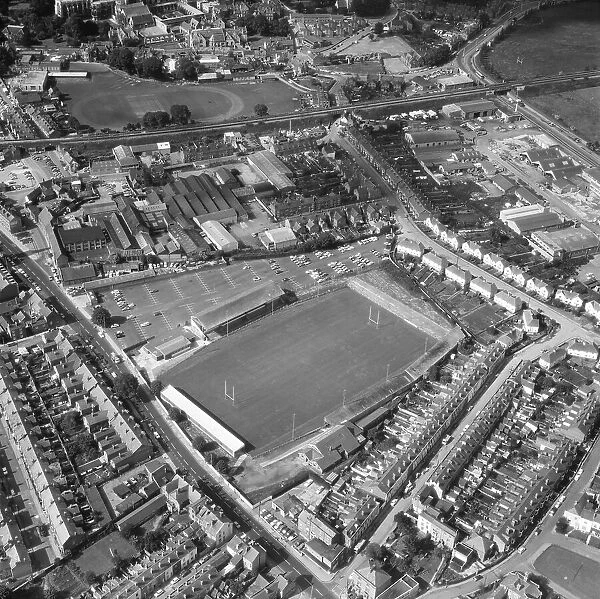 Kingsholm EAW236487. Kingsholm Rugby Football Ground, Kingsholm, Gloucester, 1972