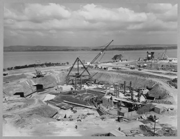 Framed Print : Nuclear Power Station construction 1950s JLP01_01_074_02 Framed Print : Nuclear Power Station construction 1950s JLP01_01_074_02