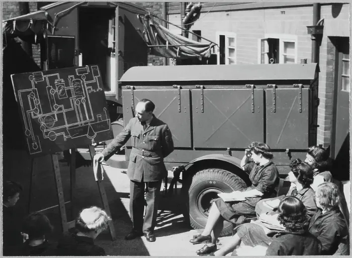 Framed Print : RAF instructor directing trainees in the use of the mobile photographic darkroom chp01_07_01_073 Framed Print : RAF instructor directing trainees in the use of the mobile photographic darkroom chp01_07_01_073