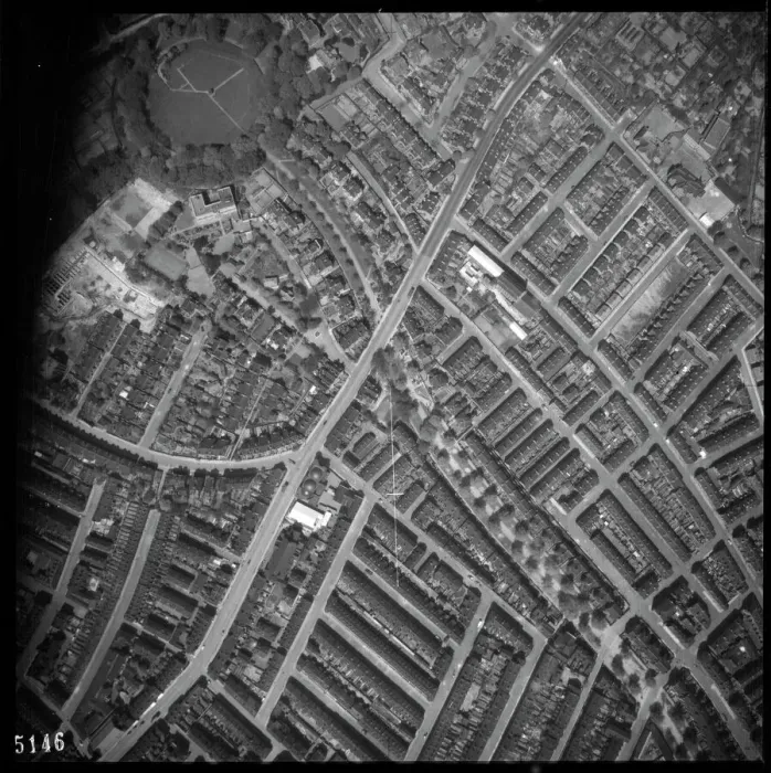Framed Print : RAF vertical aerial photograph