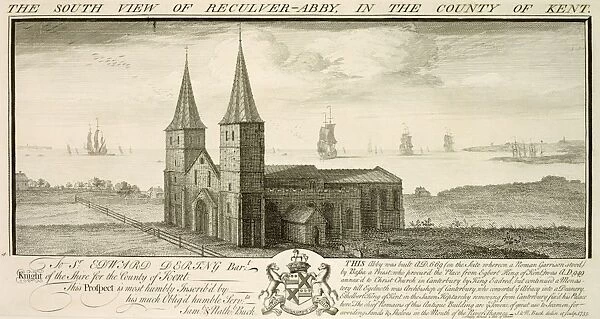 Reculver Church engraving J010064