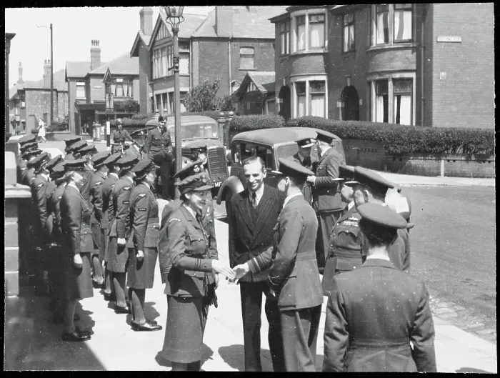 Framed Print : The Secretary of State for Air, Sir Archibald Sinclair, greeting personnel chp01_07_01_085 Framed Print : The Secretary of State for Air, Sir Archibald Sinclair, greeting personnel chp01_07_01_085