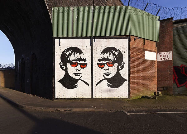Shades DP196491. Grafitti depicting a portrait of boys in sunglasses
