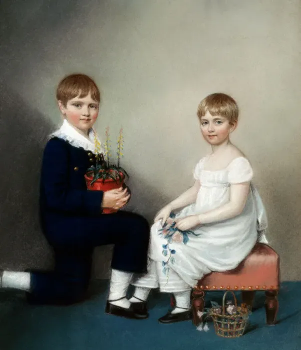 Framed Print : Sharples - Charles Darwin (aged six) and Catherine K971925 Framed Print : Sharples - Charles Darwin (aged six) and Catherine K971925