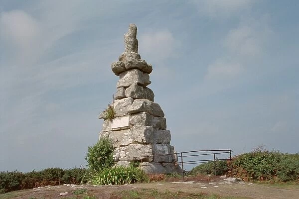Smith Monument. Rough granite rubble obelisk located on the Isles of Scilly. IoE 62553