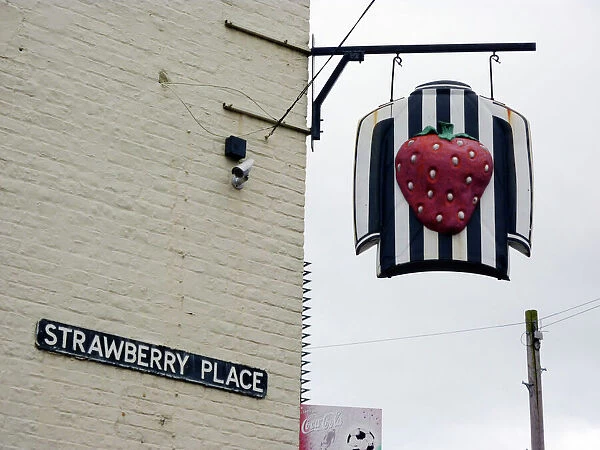 The Strawberry pub sign PLA01_05_041