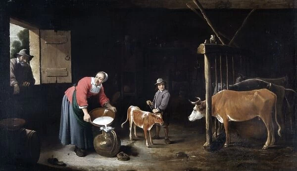 Teniers - Interior of a Cowshed N070676