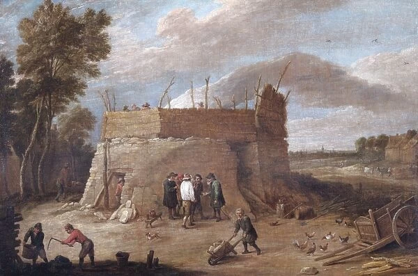 Teniers - A Lime-kiln with Figures N070547