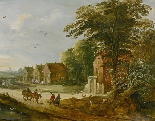 Travellers Passing Through a Village N020004