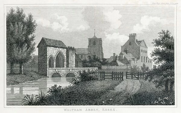 Waltham Abbey Gatehouse engraving N110145