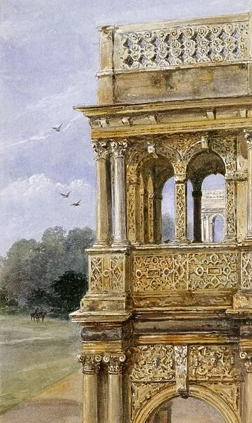 Watercolour of the South porch, Audley End House K991259
