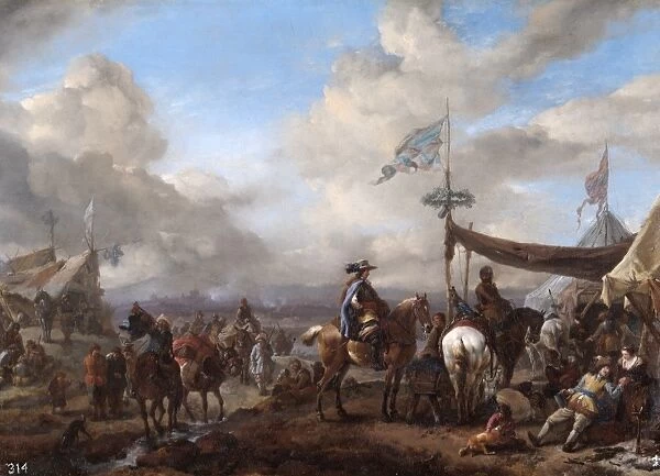 Wouwerman - Camp Scene with Bugler and Farriers Booth N070548