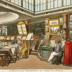 Aquatint Print of an 1809 London Interior Aquatint Print of an 1809 London Interior