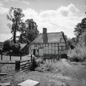 Print of Artists Cottage, a restored timber-framed house in Worcester