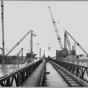 Print of Bailey bridge at Berkeley Power Station construction site