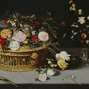 Brueghel - Still Life with basket & vase of flowers K980338