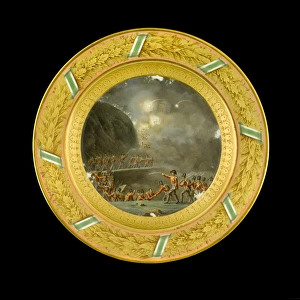Dessert plate depicting the Storming of Ciudad Rodrigo N081120