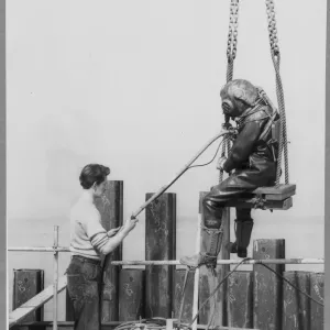 Diver in Diving Suit, Berkeley Nuclear Power Station Print