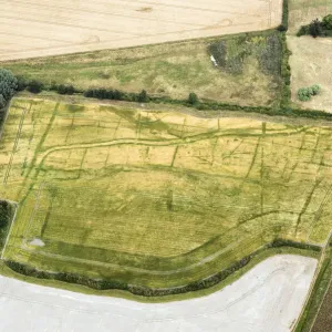 Etonbury Deserted Medieval Settlement Print, Bedfordshire Crop Mark Image Etonbury Deserted Medieval Settlement Print, Bedfordshire Crop Mark Image