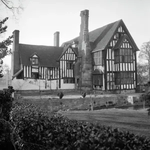 Huddington Court Print: Exterior View of a 16th Century Timber-Framed House