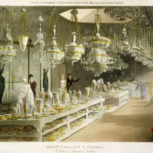 Interior view of Messrs Pellatt and Green, St Pauls Churchyard London Print Interior view of Messrs Pellatt and Green, St Pauls Churchyard London Print