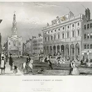 Mid-19th century engraving of the Strand, London N110043