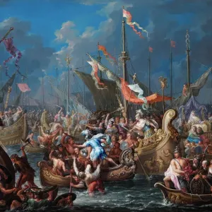 Platzer's Anthony and Cleopatra Battle of Actium Print