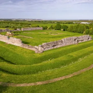 Richborough Roman Fort Aerial Print