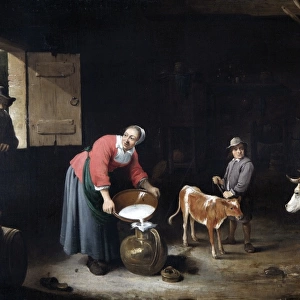 Teniers - Interior of a Cowshed N070676