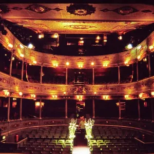 Print of the Theatre Royal's auditorium viewed from the stage