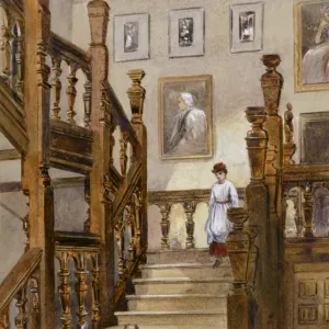 Watercolour of the North stairs, Audley End House K991258