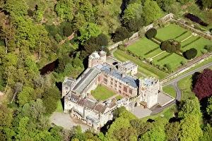 Country House Collection: aerial CASTLE COUNTRY HOUSE WALLED GARDEN