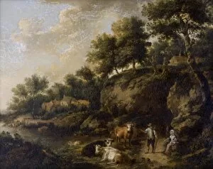 Paintings outside London Collection: Antoniessen - Landscape with Cowherd K040878