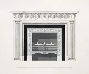 Historic views of Audley End Collection: Audley End House. Library fireplace K960860
