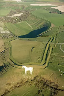 Aerial Views Collection: Bratton Camp & White Horse N070972