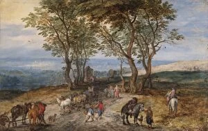 Images Dated 15th August 2011: Brueghel - Country road scene N070596