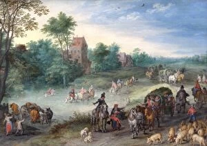 Images Dated 16th August 2011: Brueghel - Travellers on a Country road N070590