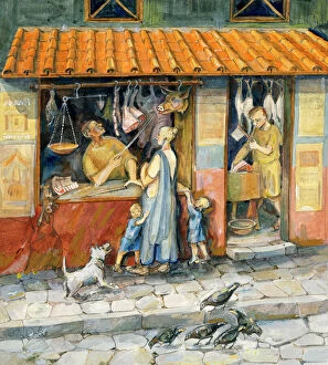 Reconstructing Roman Britain Collection: At the Butchers Shop J950299