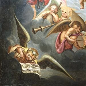 Bolsover Castle Collection: Detail of the ceiling mural, Heaven Room, Bolsover Castle K00010