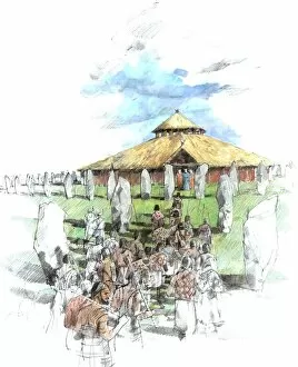 Prehistory Illustrations Collection: Ceremonial procession at Avebury N072062