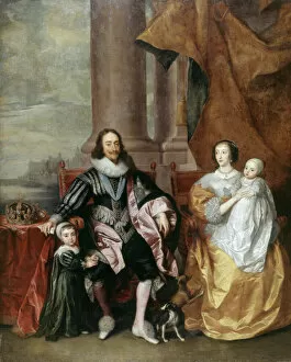 Royal portraits Collection: Charles I and family J970150