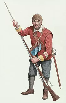 English Civil War Collection: Civil War infantryman N100002
