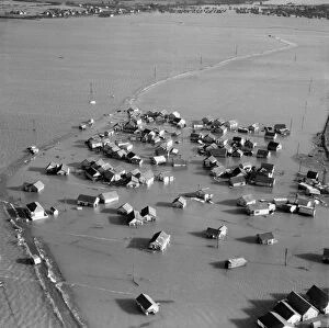 Aerofilms Collection (1919-2006) Collection: Coastal flooding 1953 EAW048271