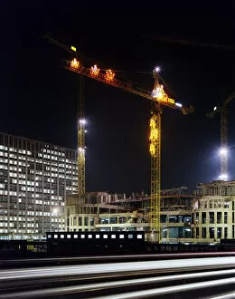 1990s Collection: Crane at night JLP01_10_47313