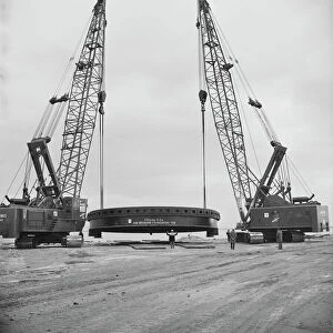 Marine Engineering Works Collection: Cranes building cranes JLP01_08_093073