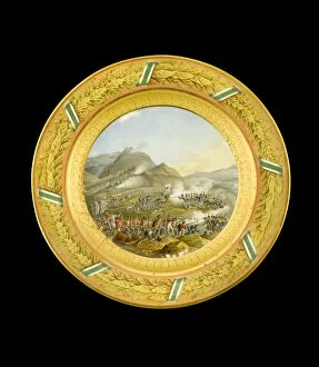Battle Field Collection: Dessert plate depicting the Battle of Fuentes d Onoro N081119