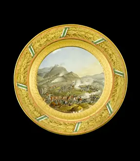 Battle Field Prints: Dessert plate depicting the Battle of Fuentes d Onoro N081119
